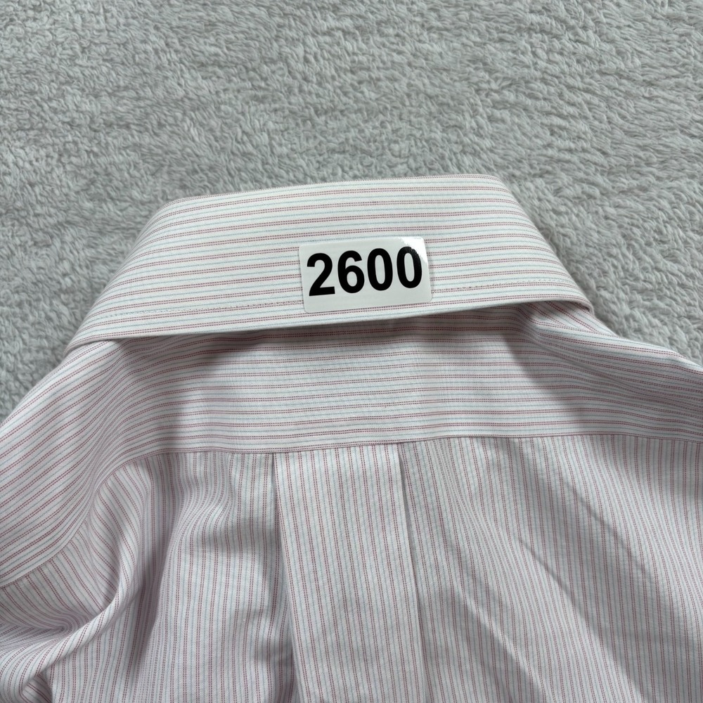 Brooks Brothers Regent Dress Shirt Mens 15.5-34 White Red Micro Stripe Non Iron - Picture 7 of 7